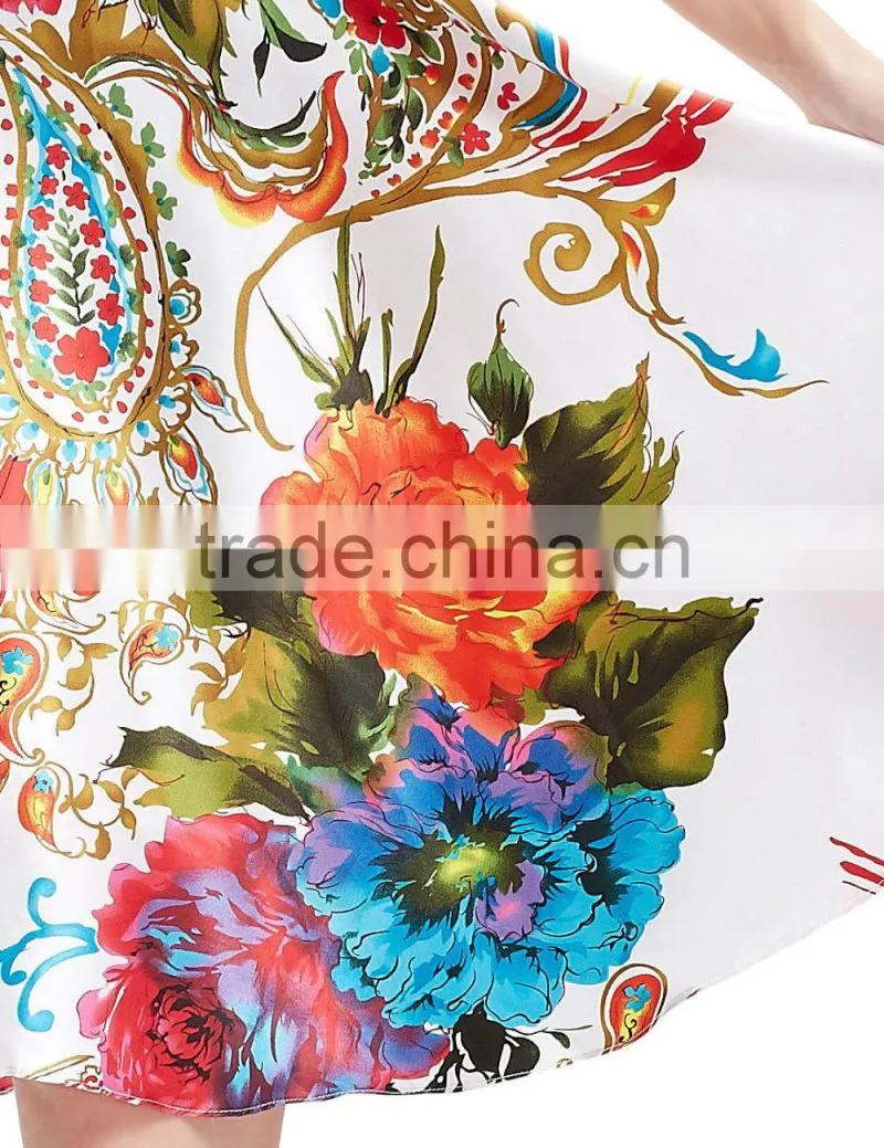 Wholesale Lady Fashion Sleeveless Floral Printed Halter Dresses Womens Backless Designs Satin Midi Dress