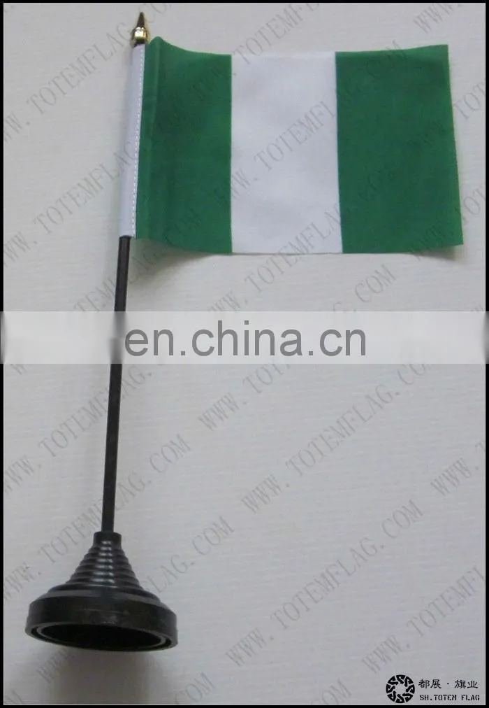 Nigeria Table Flag with Plastic Base