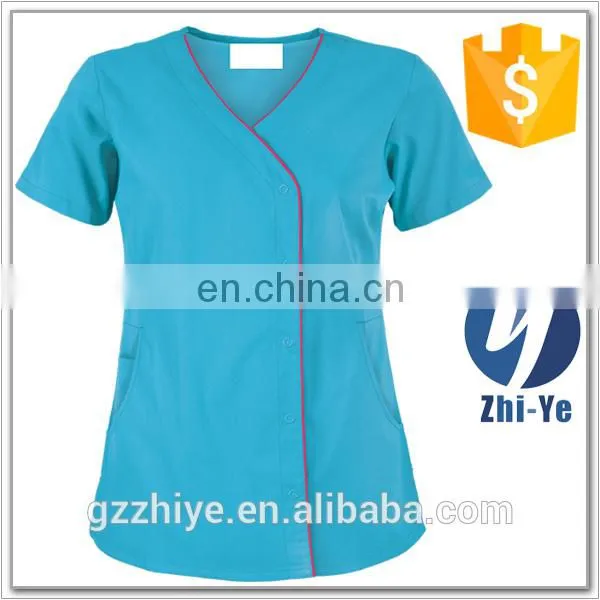 nurse wear snap front health care uniforms in hospital