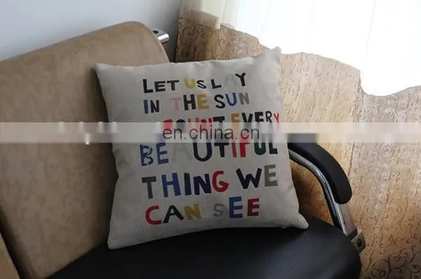 Top selling Low MOQ cheap decorative home throw pillow cover fashion linen sofa seat printed cushion cover