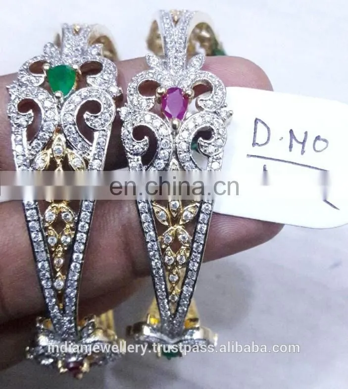 cubic zircon jewelry stone bangle manufacturer, cubic zircon jewellery bangles exporter
