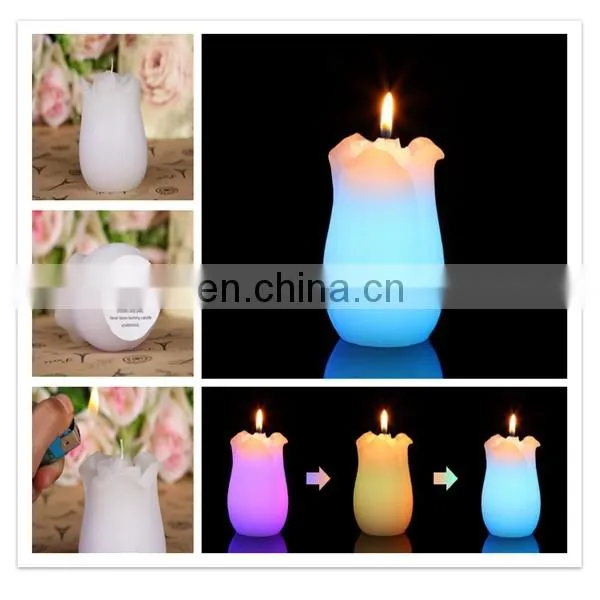 new product led candles with real flame for christmas decoration