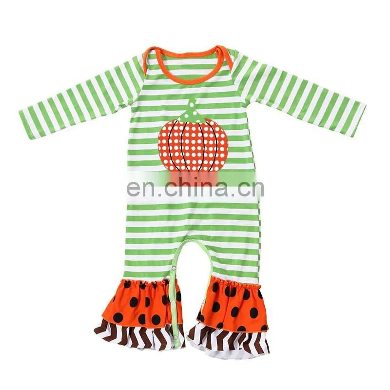Wholesale Baby Clothes Romper Long Sleeve 100% Cotton Ruffle Baby Romper