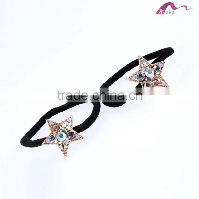 Lasted Fashion Yiwu Lovely Twinkle Star Decorative Crystal Elastic Hair Band For Girls Hair Rubber Rope Ornaments