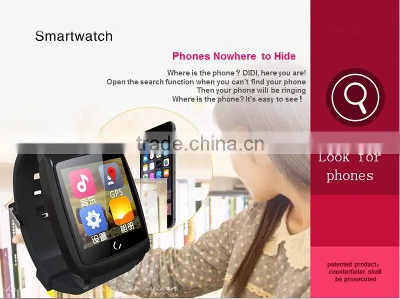GPS compass wifi raise hand light up android system u18 smart watch