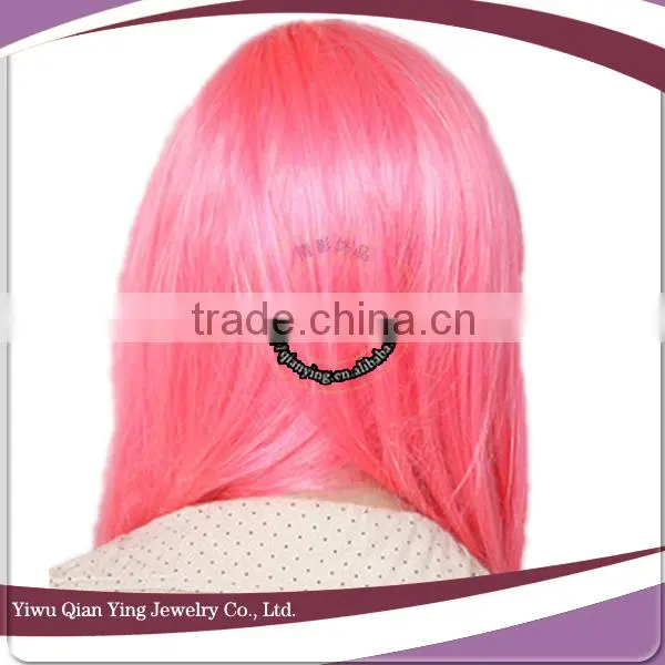 ponytail long curly pink beauty cosplay wig