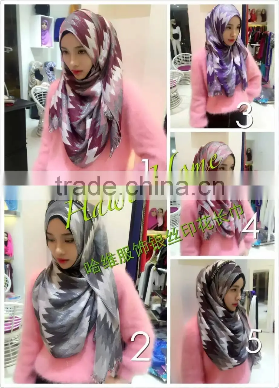 New silver 180*70cm big size long islmaic MUSLIM SCARF cotton and linen fabric