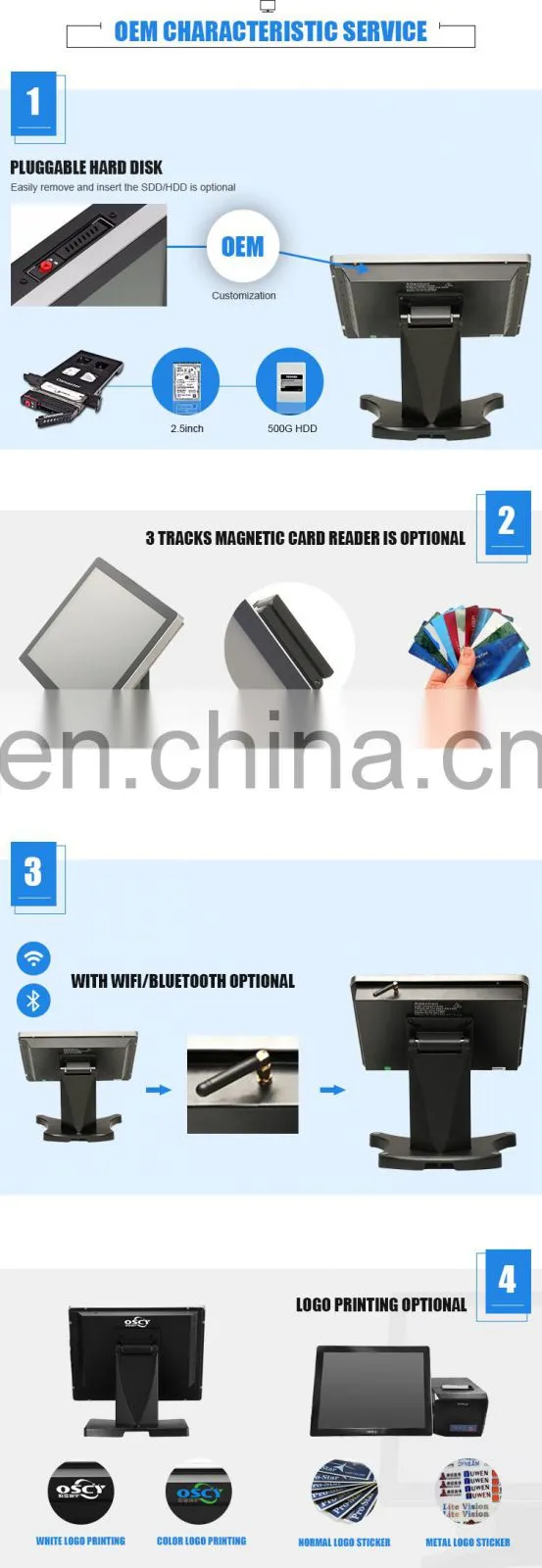China Manufacturer Direct Sale 12 inches I5 All- in -one Touch Screen Computer POS Cash Register