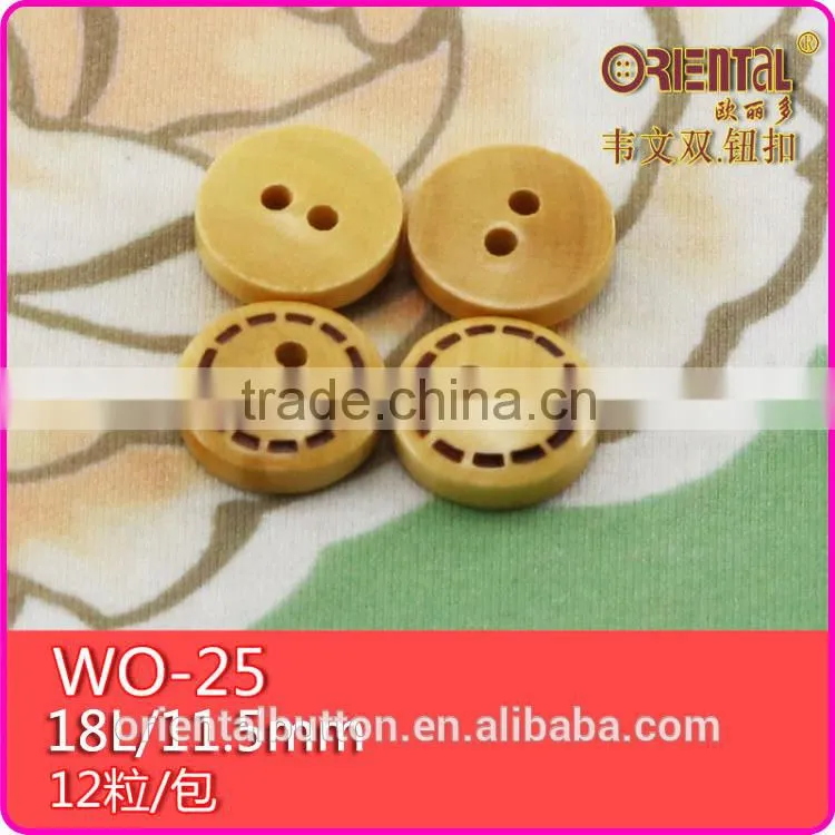 18L sewing holes raw wooden shirts button
