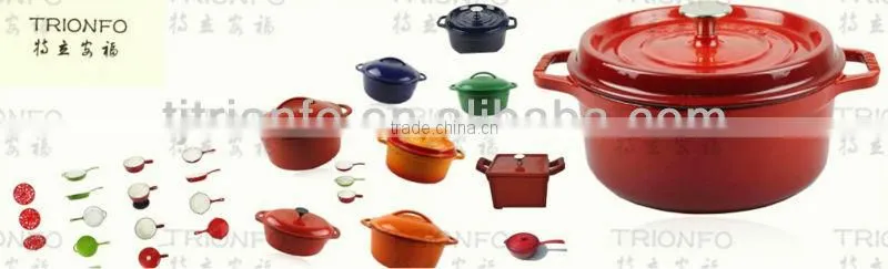 Factory price Trionfo antique cast iron red enamel pot