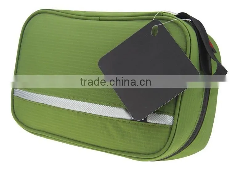 wholesale cheap price green waterproof toiletry bag for travel,high quality polyester travel wash bag,custom travel toiletry bag