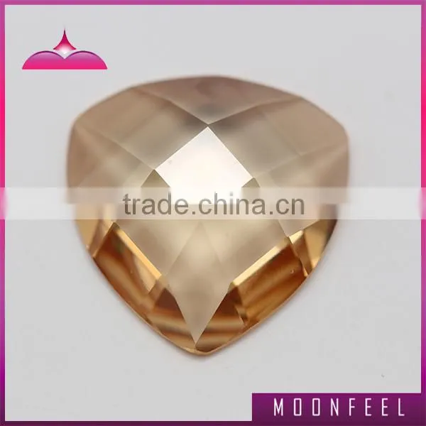 Hot sale synthetic champagne triangle cut stone