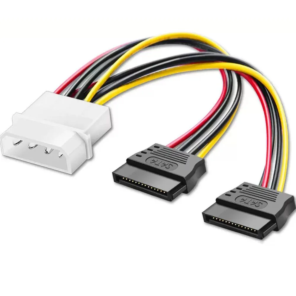 4Pin IDE Male to Dual SATA Female 1-to-2 Hard Drive Power Cable (3)