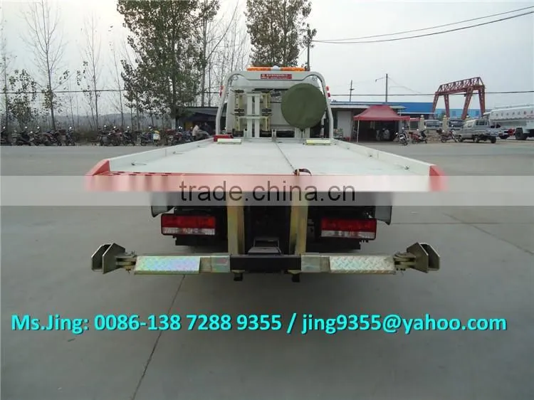 KPT C390 wrecker tow truck 140HP, one drive two flatbed wrecker truck with 5.6m tablet