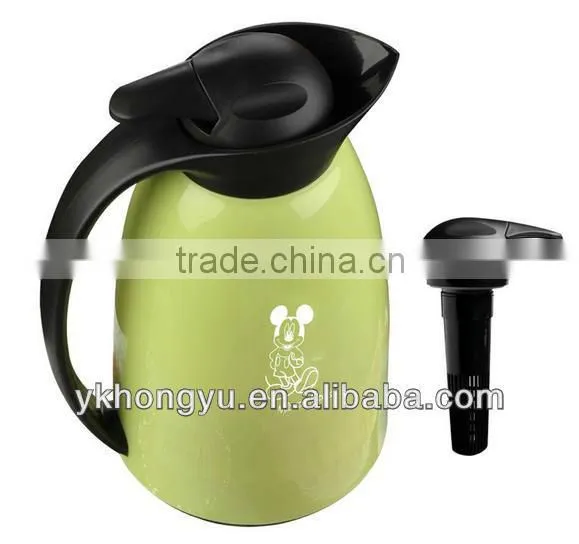 vacuum insulated glass inner coffee pot,pp outer