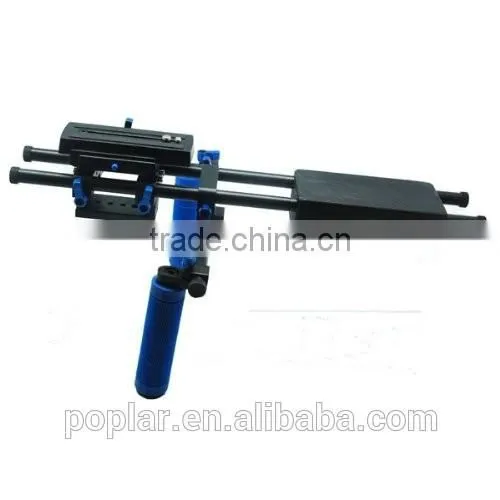 Poplar DSLR Shoulder PAD Support Mount Rig+Hand Grip+Follow Focus+Digital Matte Box M3 Video Movie Kit For DV HDV HD Camcorder D