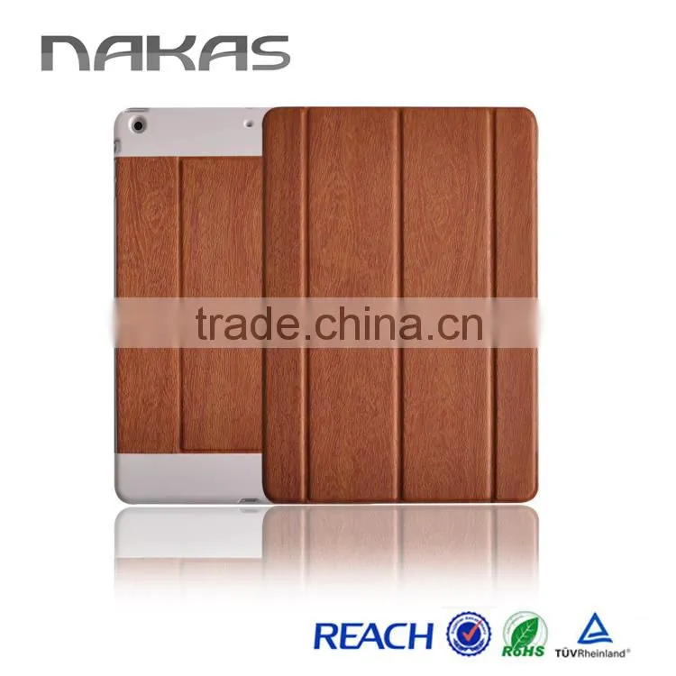 manufacturer lithe soft zroo grain smart cover leather mobile phone shell with stand up feature for Ipad Air
