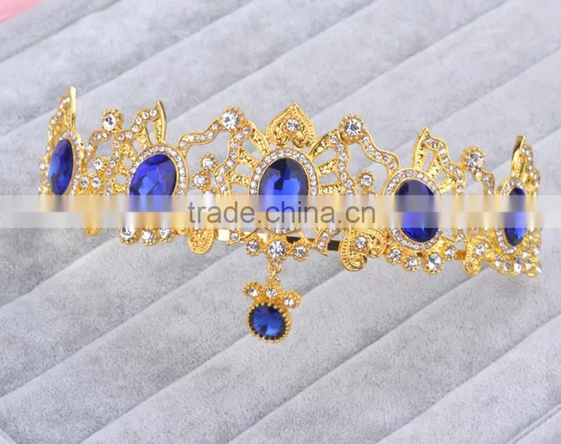 The new bride crown headdress red diamond white wedding jewelry