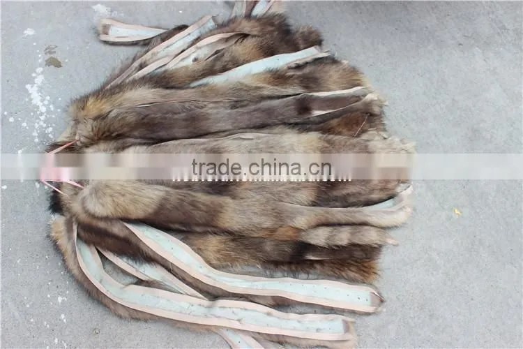 Factory Direct Natural Color Raccoon Fur Stripes For Jacket Collar
