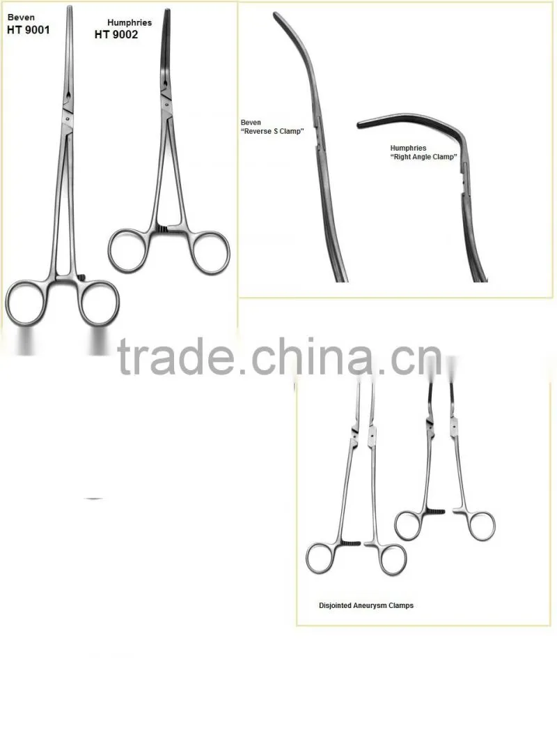 Beven and Humphries Disjointed Aneurysm Clamps