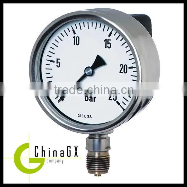 Stainless oil filled pressure gauge manometer bar