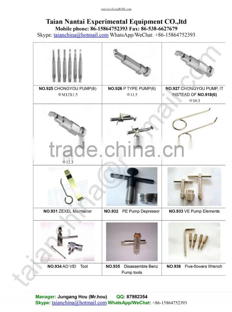 Tools for different Special purpose Pumps
