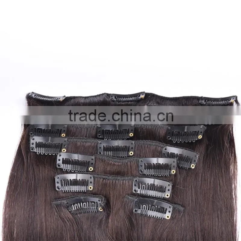 Alibaba High Quality Clip In Hair Extension, Factory Price Remy Straight Human Hair Extension