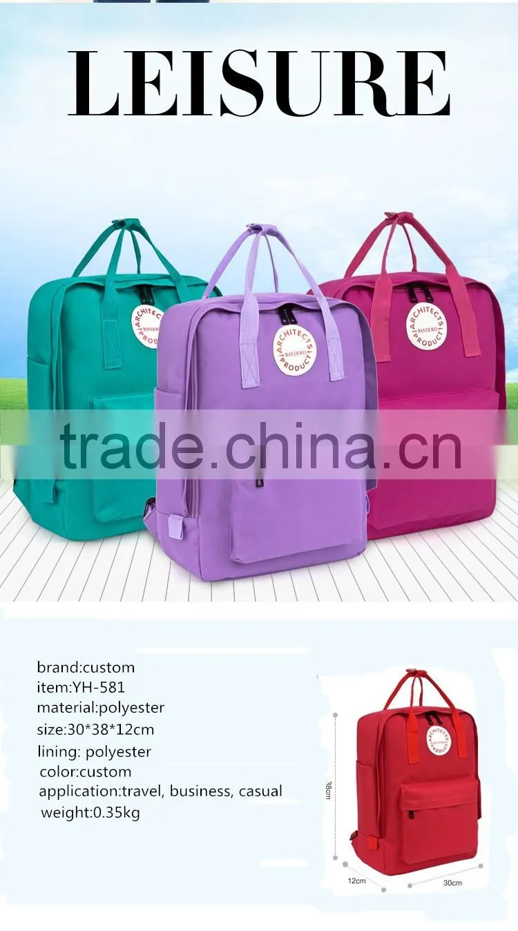 Custom Colorful Fashion Korean unisex backpacl school bag