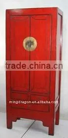 chinese antique red wooden two door two drawer wedding cabinet