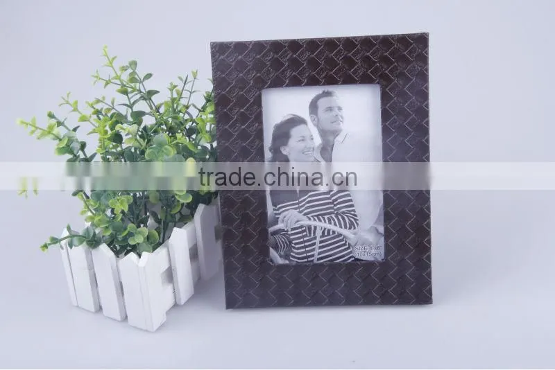 4x6" faux leather photo frame for promotional gift / wedding favor