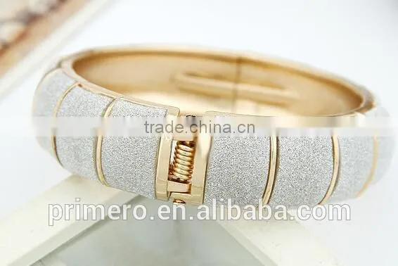 New Glitter Matte Sliver Bracelet Simple 18k Gold-Plated Opening Enamel Bangles