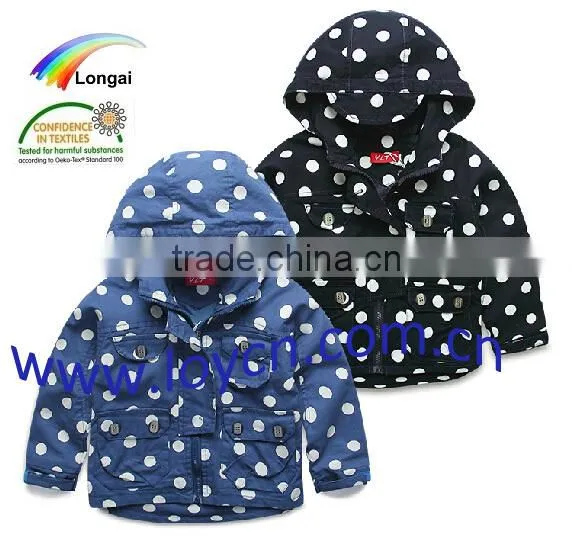 warm windproof spot children anorak rain coat