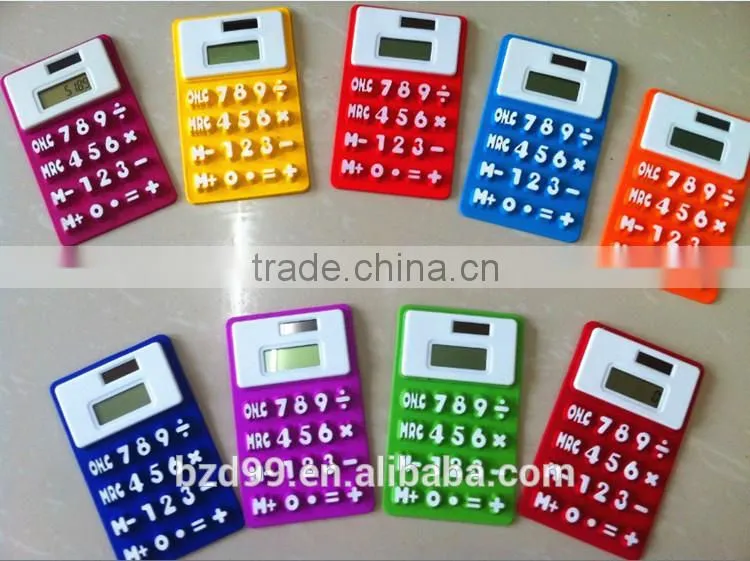 Promotion Calculator Gift Mini Silicone Porket Solar Power Calculator / Logo Customized OEM Electronic Manufacturer
