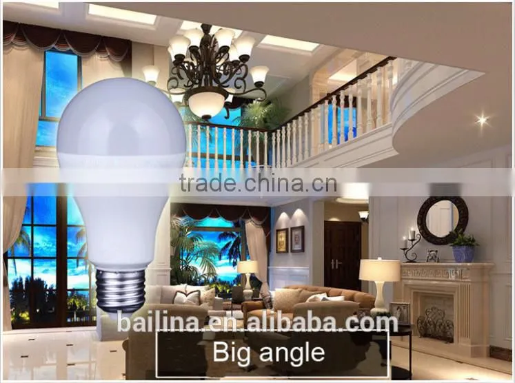 A60 shape luminum white house led bulb light b22, 7W high brightness led bulb lamps