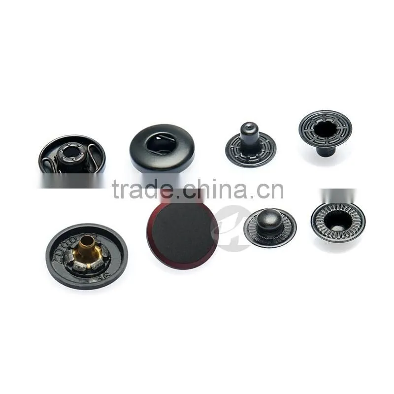 Black Flat And Red Rim Custom Metal Snap Button