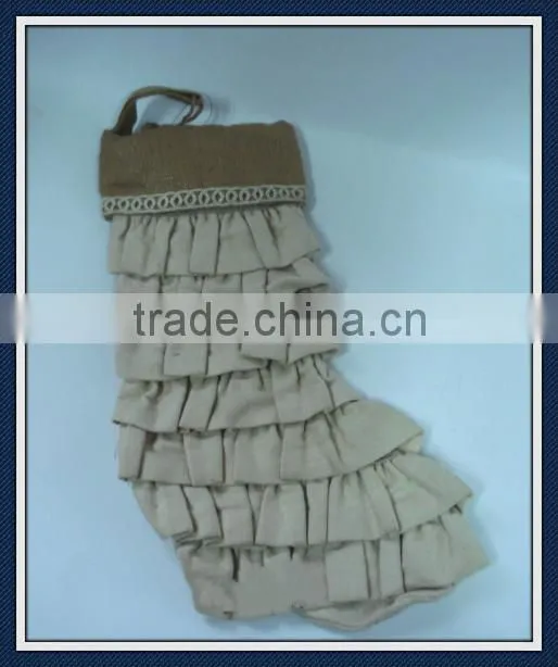 Burlap christmas stockings