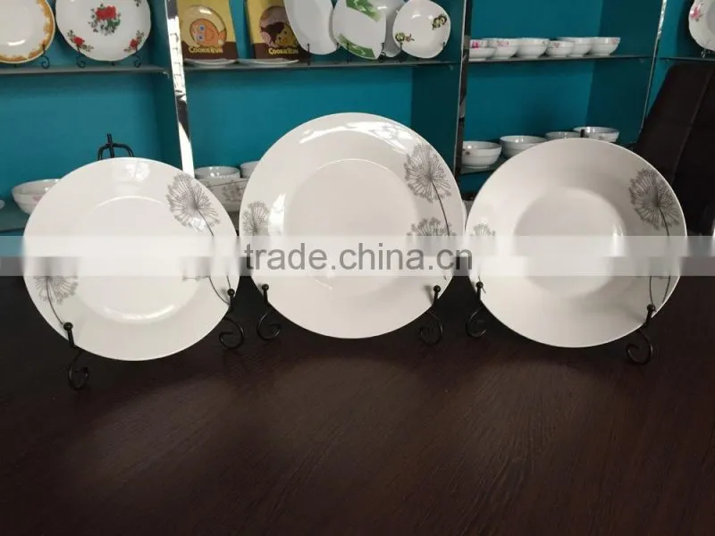nice printing cheap ceramic soup plate , cheap porcelain deep plate, ceramic dishes