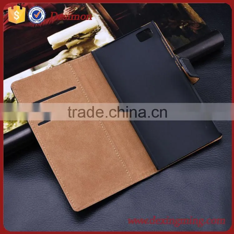 Luxury Flip Wallet Genuine Real Cow Leather Stand Case Cover For XIAOMI Mi3 Mi 3