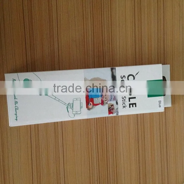 2015 new&hot selfie stick bluetooth, cable take pole selfie stick with cable