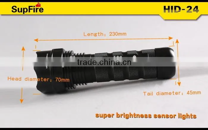 Rechargeable 24w high power 1600lm hid xenon torch flashlight with CE