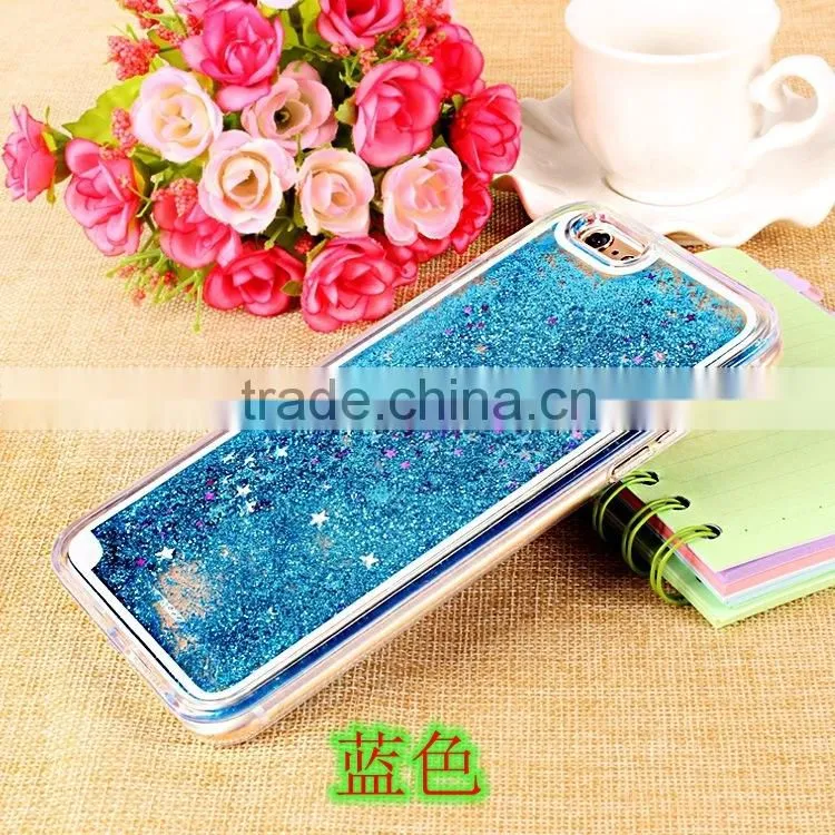 Glitter Bling Stars Liquid Novelty Colourful Tpu Phone Case For apple iphone 6 6s plus