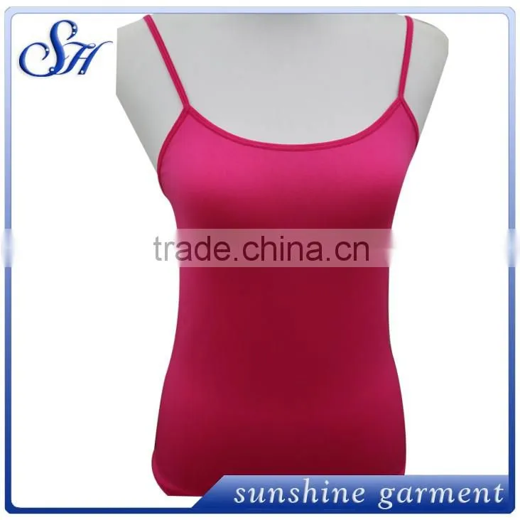 sexy women red spandex spaghetti strap tank top