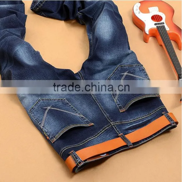 Fashion Straight Slim Jeans Classic Denim Trousers Fall Winter Elastic Long Pants Quality Trousers