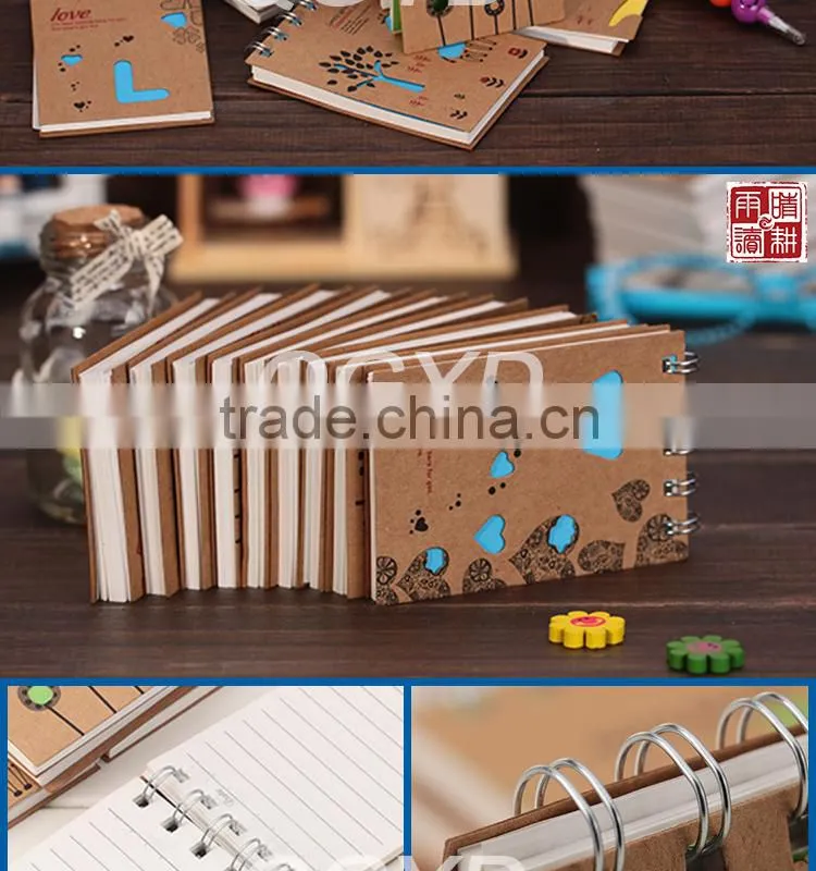 kraft paper cover spiral notepad