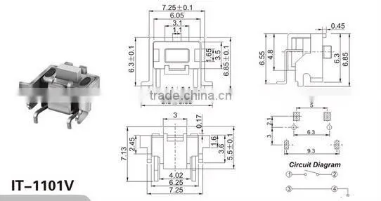 3.8*6.0 Tact switch &Miniature Type Digital Camera Push bottom Tact Switch