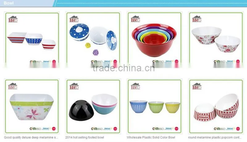 Wholesale 3 pcs two tone straight grain melamine mixing bowl set