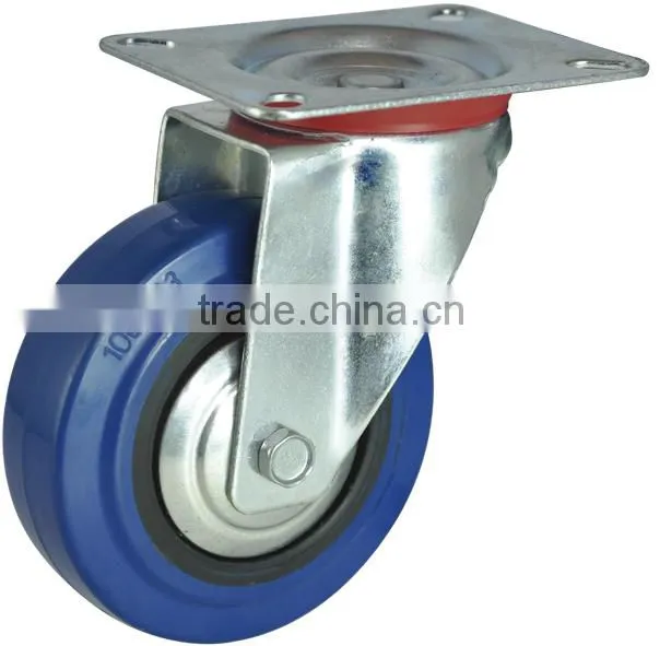 Industrial rubber castor wheel,dual brake casters
