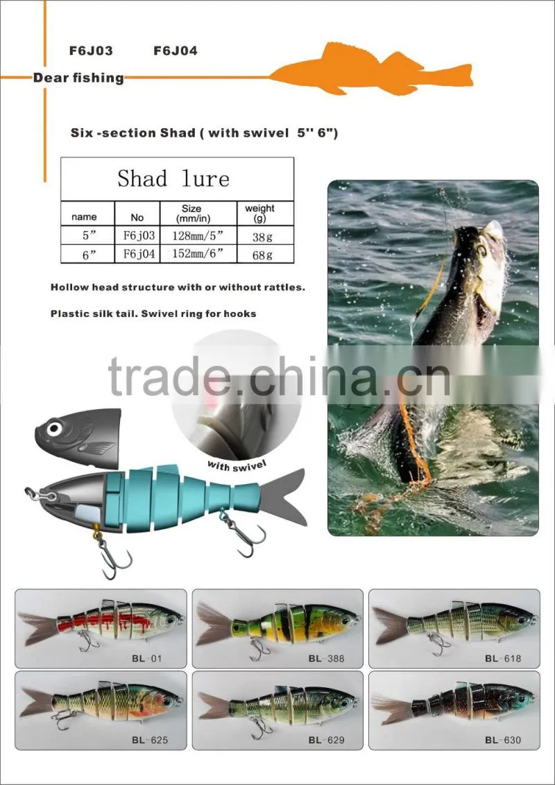 jointed fishing lure custom shad swimbaits fishing lures factory China