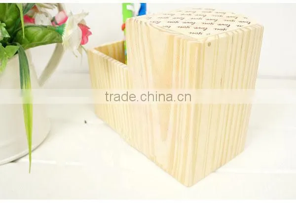 2015 in china hot selling wooden pen container brush pot