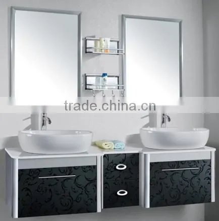 double basins bathroom cabinet with double mirrors